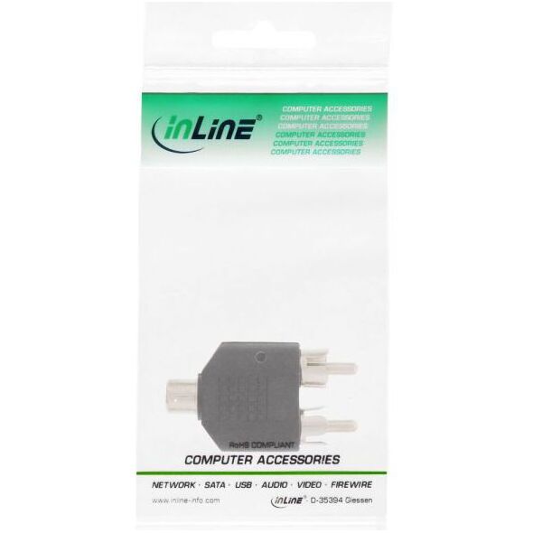 Adapter AV InLine RCA (Cinch) - RCA (Cinch) x2 czarny (99311)