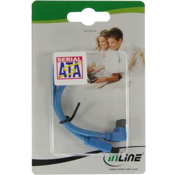 InLine SATA - SATA, 0.3m, Niebieski (27703F)
