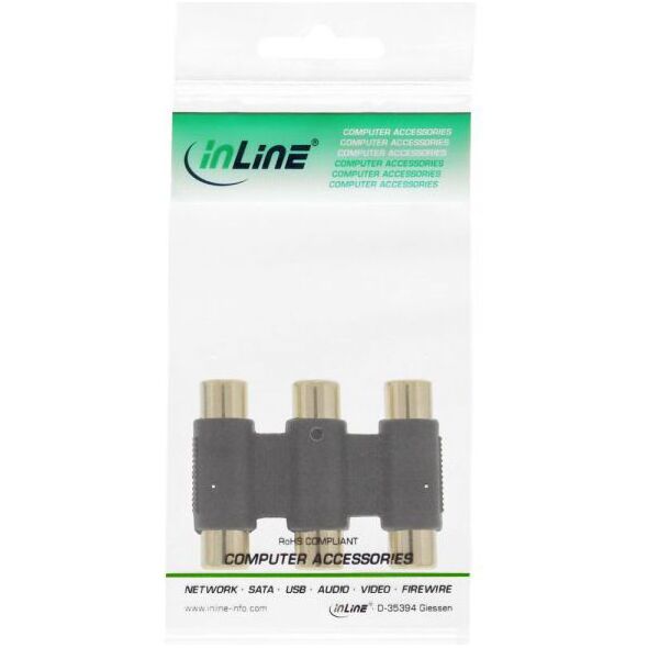Adapter AV InLine RCA (Cinch) x3 - RCA (Cinch) x3 czarny (99319)