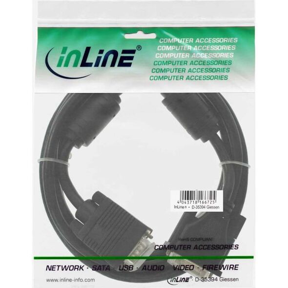 Kabel InLine DVI-A - D-Sub (VGA) 5m czarny (17782B)