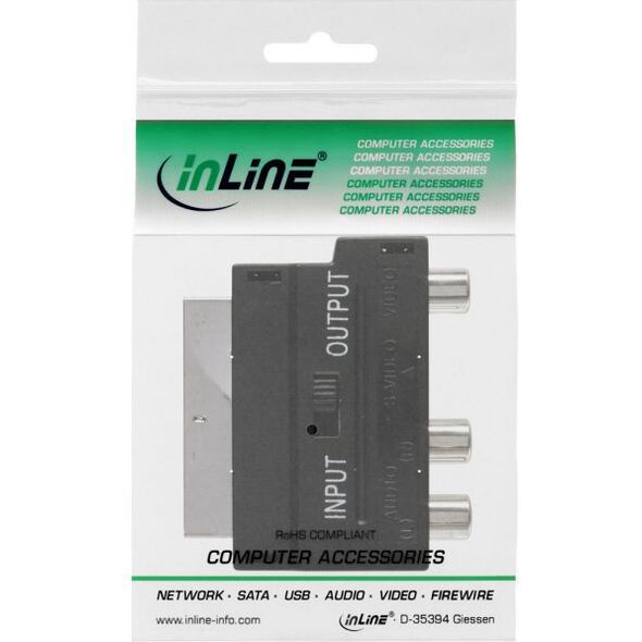 Adapter AV InLine Scart - RCA (Cinch) x3 + S-Video czarny (89953)
