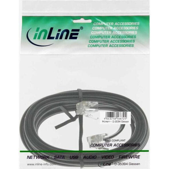 InLine Kabel RJ11 męski - męski, 6P4C, 3m (18844L)