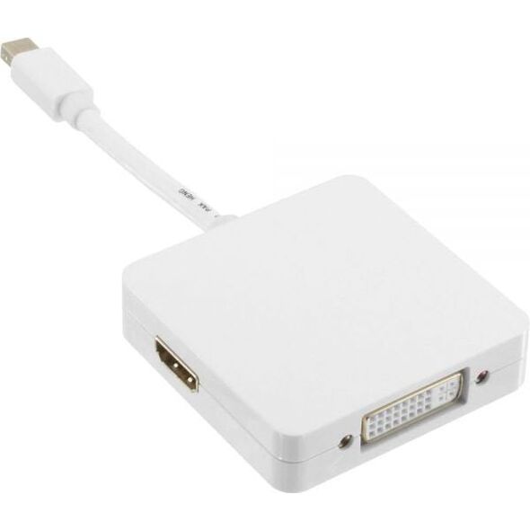Adapter AV InLine DisplayPort Mini - DisplayPort - HDMI - DVI biały (17195I)