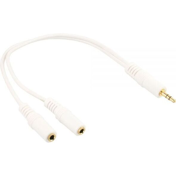 Kabel InLine Jack 3.5mm - Jack 3.5mm x2 0.1m biały (99300G)