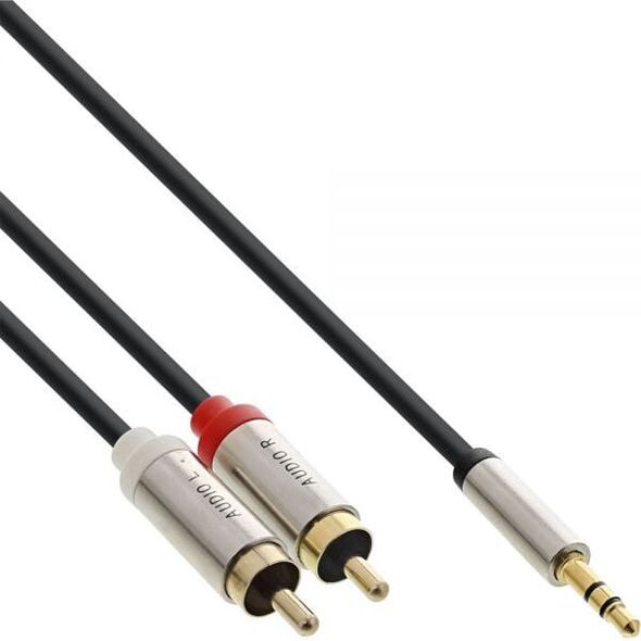 Kabel InLine Jack 3.5mm - RCA (Cinch) x2 3m srebrny (99243)