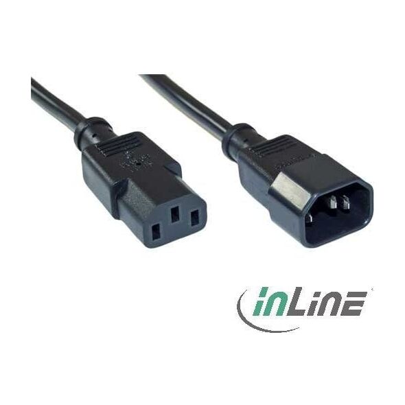 Kabel zasilający InLine Power Cord przedłużacz C13 - C14 1.8m z ETL (for US use) (16632V)
