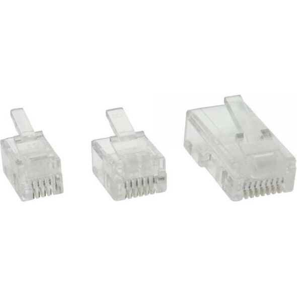 InLine Modularny wtyk 6P4C, RJ11 dla ultra płaskich kabli , 100 sztuk (73094)