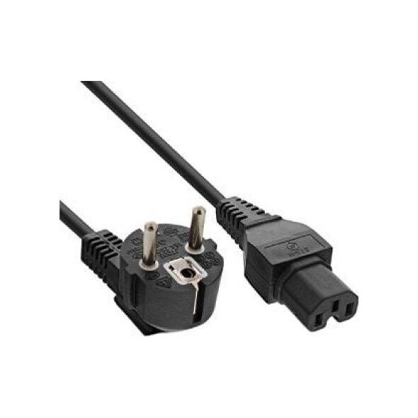 Kabel zasilający InLine CEE7/7 kątowy - C15 prosty (16810E)