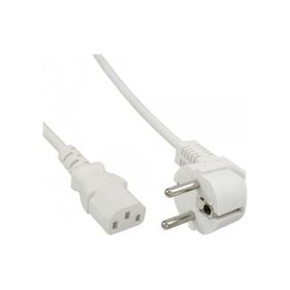 Kabel zasilający InLine Typ F - 3 Pin IEC socket biały (16649W)