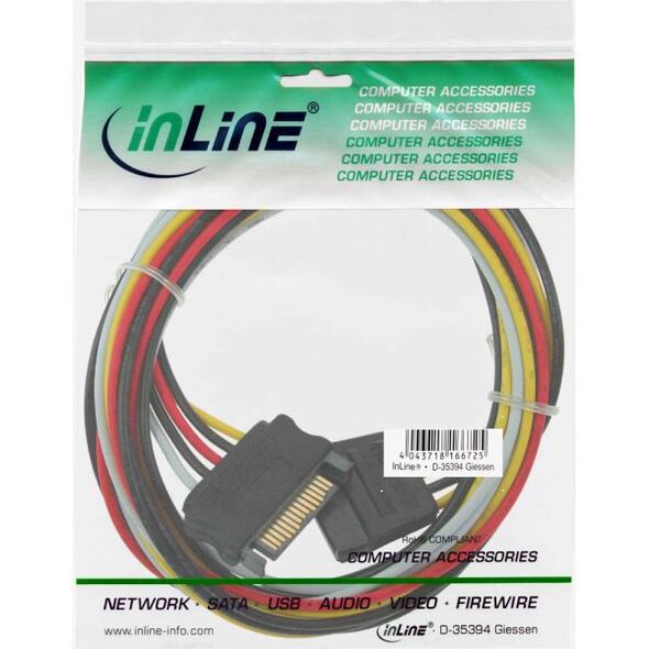 InLine SATA 15-pin - SATA 15-pin, 1m, Wielokolorowy (29651C)
