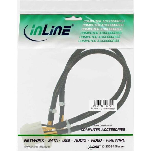 InLine ATX/EPS 8-pin - ATX/EPS 8-pin, 0.3m, Czarny (26630A)