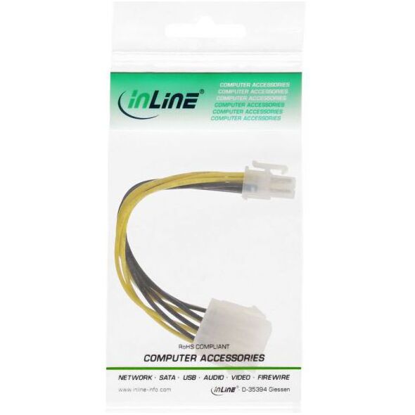 InLine ATX/EPS 4-pin - ATX/EPS 8-pin, 0.15m, Żółty (26633A)