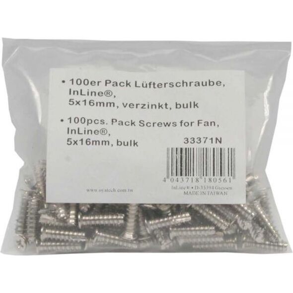 InLine Śrubki do wentylatorów 5x16mm 100 szt. (33371N)