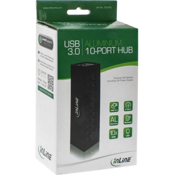HUB USB InLine 10x USB-A 3.0 (35395C)