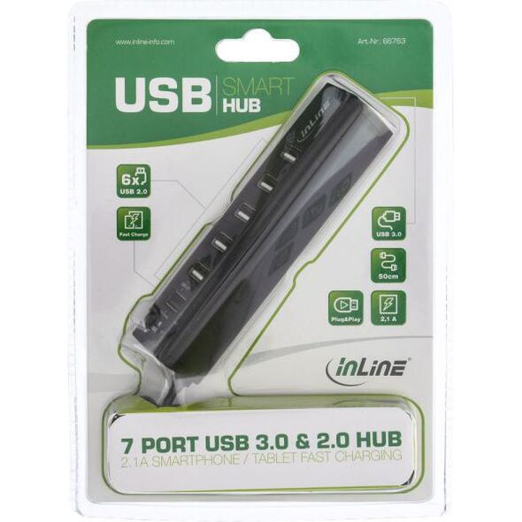 HUB USB InLine 7x USB-A 2.0 (66763)