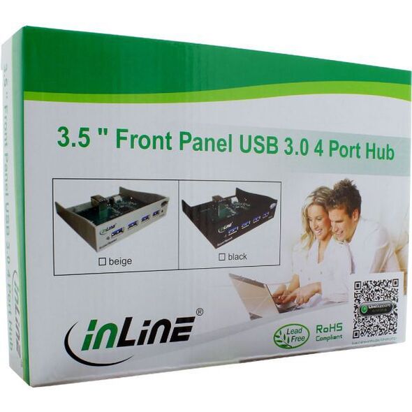 InLine Panel przedni USB 3.0 do zatoki 3.5" czarny (33395B)