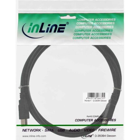InLine Firewire 6-pin - Firewire 6-pin, 1.8m, Czarny (34002)