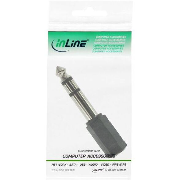 Adapter AV InLine Jack 6.3mm - Jack 3.5mm czarny (99305)