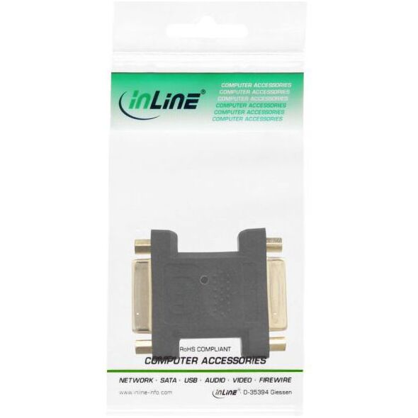Adapter AV InLine DVI-I - DVI-I czarny (17781P)