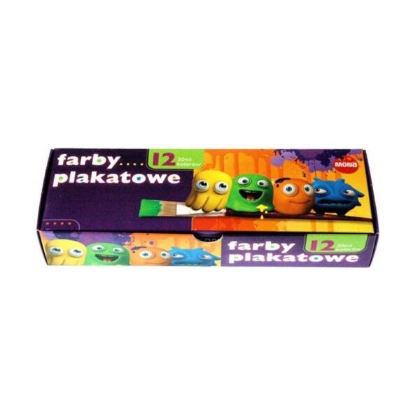 Pulio Mona Farby plakatowe 12kol 20ml EKO MONA p6 - MONA FE12