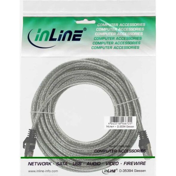 InLine Patchcord SF/UTP, Cat.5e, przeźroczysty, 20m (72520T)