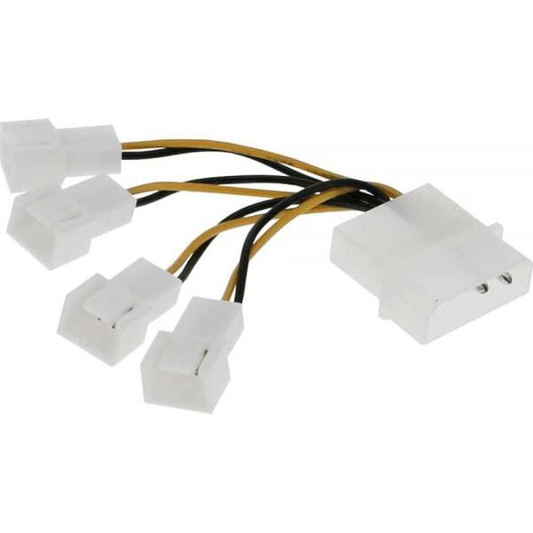 InLine Molex - 3-pin x4, Żółty (33341A)