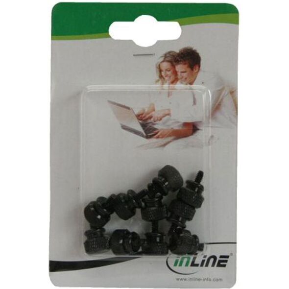 InLine Śrubki do obudowy 12mm Czarne 10 szt. (77770S)