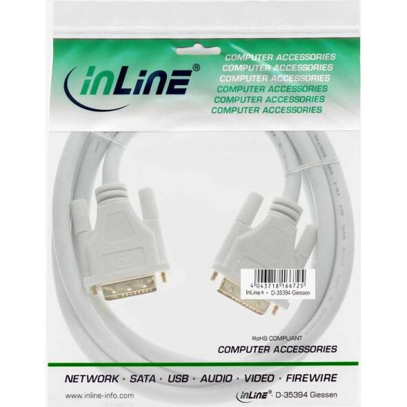 Kabel InLine DVI-D - DVI-D 3m biały (17783W)