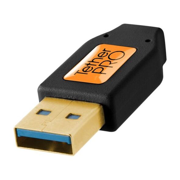 Tether Tools TPro USB 3.0 Micro-B Right Angle 4.6m/15' ORG (TET-CU61RT15-ORG)