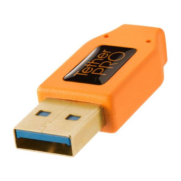 Tether Tools TPro USB 3.0 Micro-B Right Angle 4.6m/15' ORG (TET-CU61RT15-ORG)