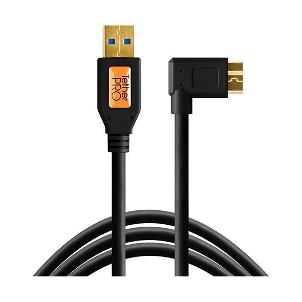 Tether Tools TPro USB 3.0 Micro-B Right Angle 4.6m/15' ORG (TET-CU61RT15-ORG)