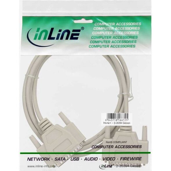 InLine DB-25 - DB-25, 2m, Szary (11112M)