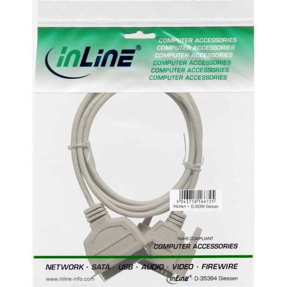 InLine DB-25 - Centronics 36-pin, 5m, Szary (11435)