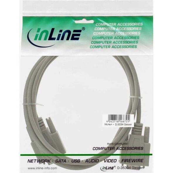 InLine DB-9 - DB-9, 5m, Szary (12235)