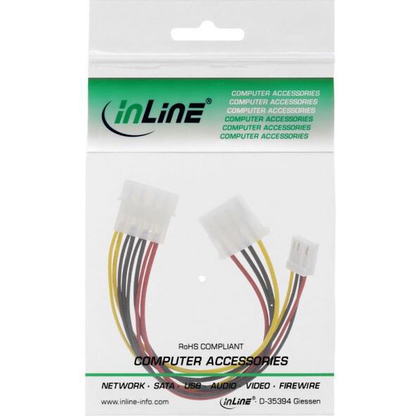 InLine Molex - 4-pin Floppy, 0.13m, Wielokolorowy (29658)