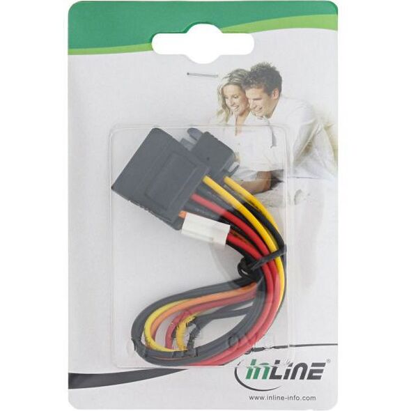 InLine SATA 15-pin x2 - 4-pin Floppy, 0.15m, Wielokolorowy (29691)