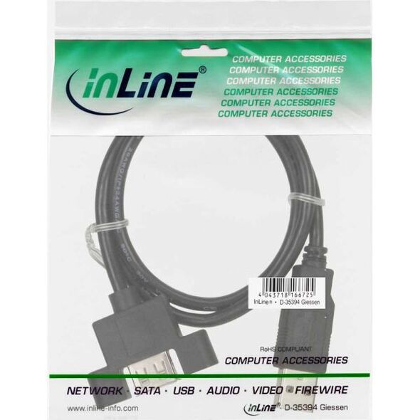 Kabel USB InLine USB-A - USB-A 0.6 m Czarny (33440E)
