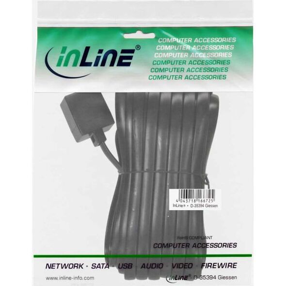 InLine Kabel RJ12 6P6C męski - żeński 10m (18837)