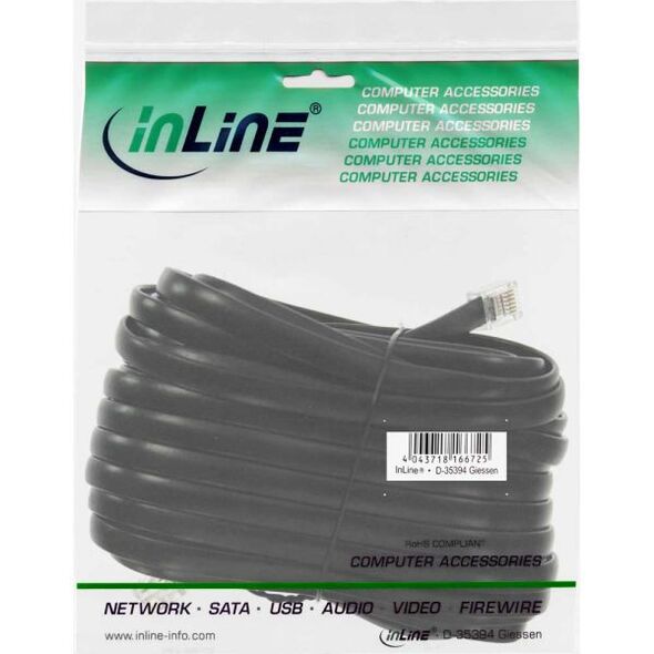 InLine Kabel RJ12 męski - męski 6P6C, 10m (18840)