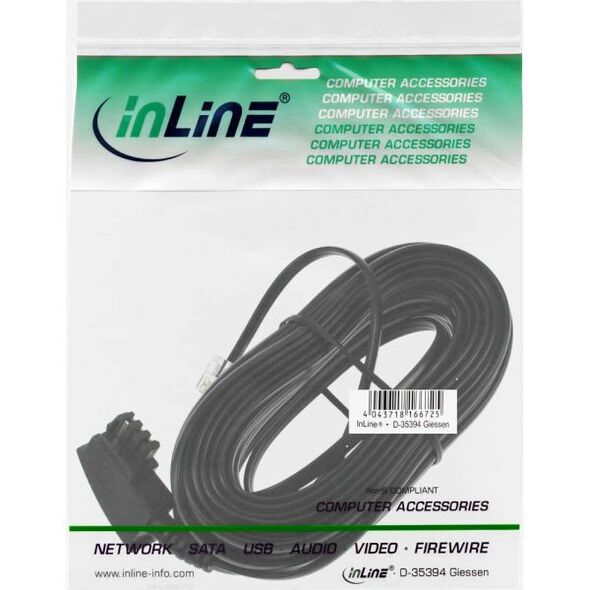 InLine Kabel telefoniczny TAE-F German - RJ11 6P4C męski - męski 10m (18917)