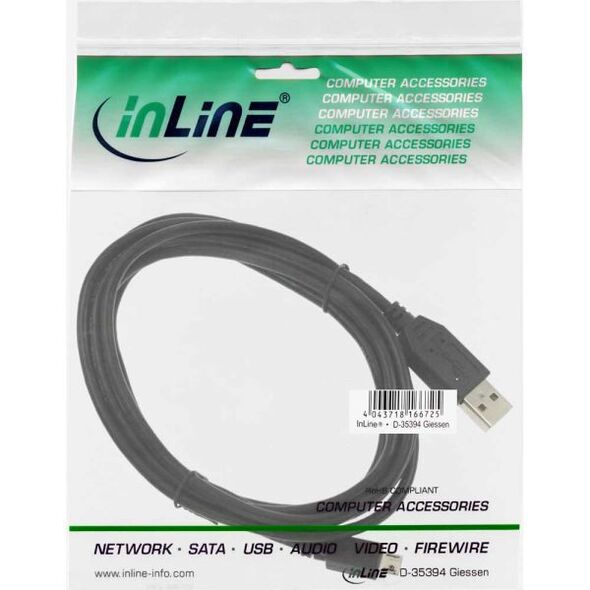 Kabel USB InLine USB-A - 3 m Czarny (31730)