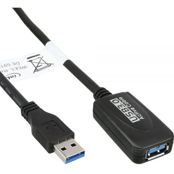 Kabel USB InLine USB-A - USB-B 5 m Czarny (35650)