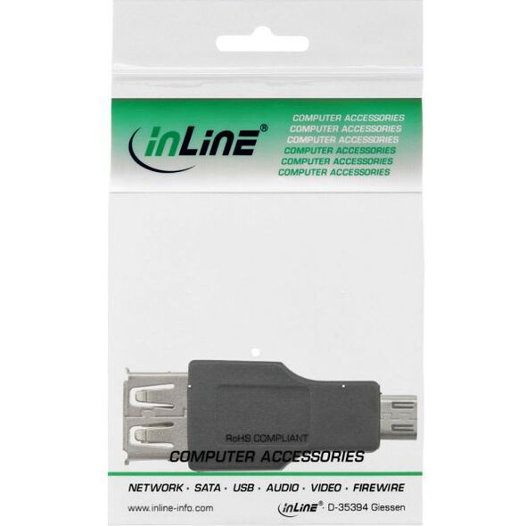 Adapter USB InLine microUSB - USB Czarny  (31604)