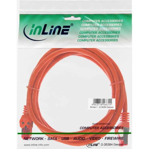 InLine Patchcord S/FTP, Cat.6, PVC, PiMF, pomarańczowy, 1.5m (76412O)