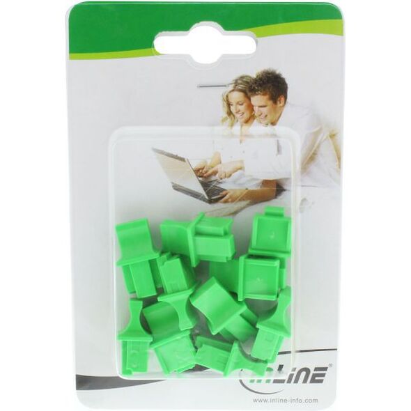 InLine Osłona przeciwkurzowa do gniazda RJ45 żeńskiego, zielona 10szt (59942H)