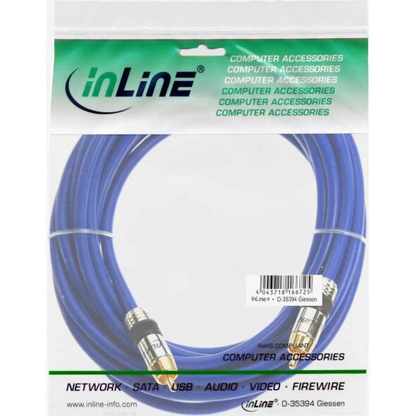 Kabel InLine RCA (Cinch) - RCA (Cinch) 3m niebieski (89403P)