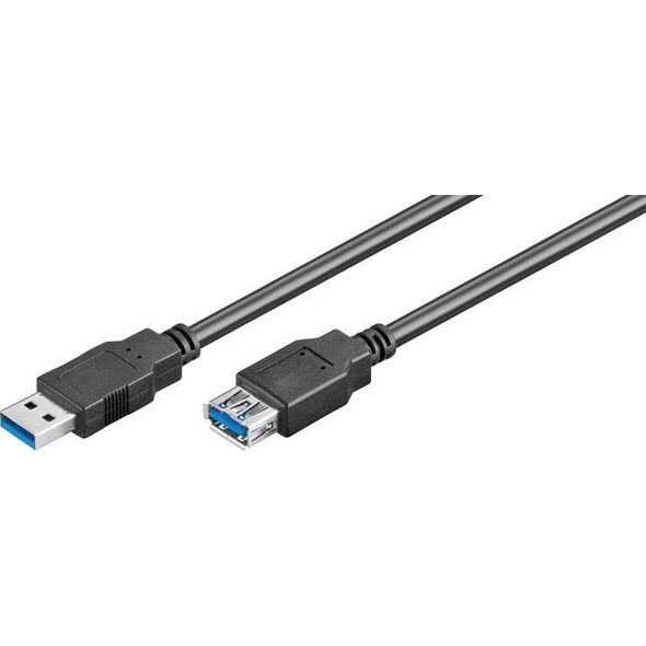 Kabel USB MicroConnect USB-A - USB-A 5 m Czarny (USB3.0AAF5B)