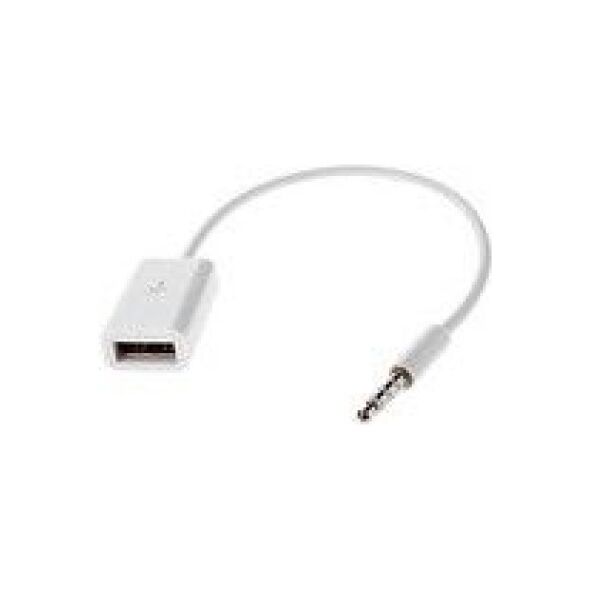 Kabel USB MicroMobile USB-A - mini Jack 3.5 mm Biały (AUDUSBF)