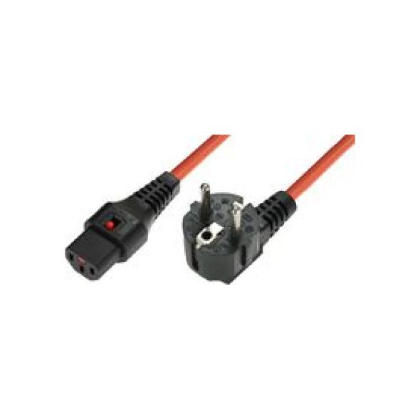 Kabel zasilający MicroConnect IEC LOCK C13 - R/A SCHUKO, 3m (EL248S)