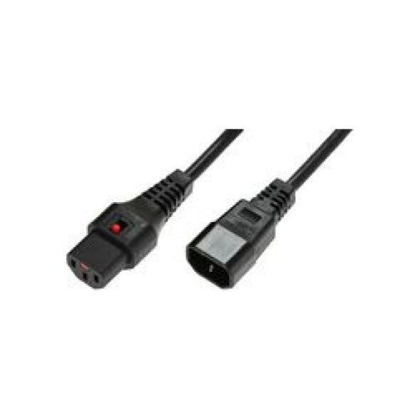 Kabel zasilający MicroConnect IEC LOCK C13 - C14, 2m (PC1021)